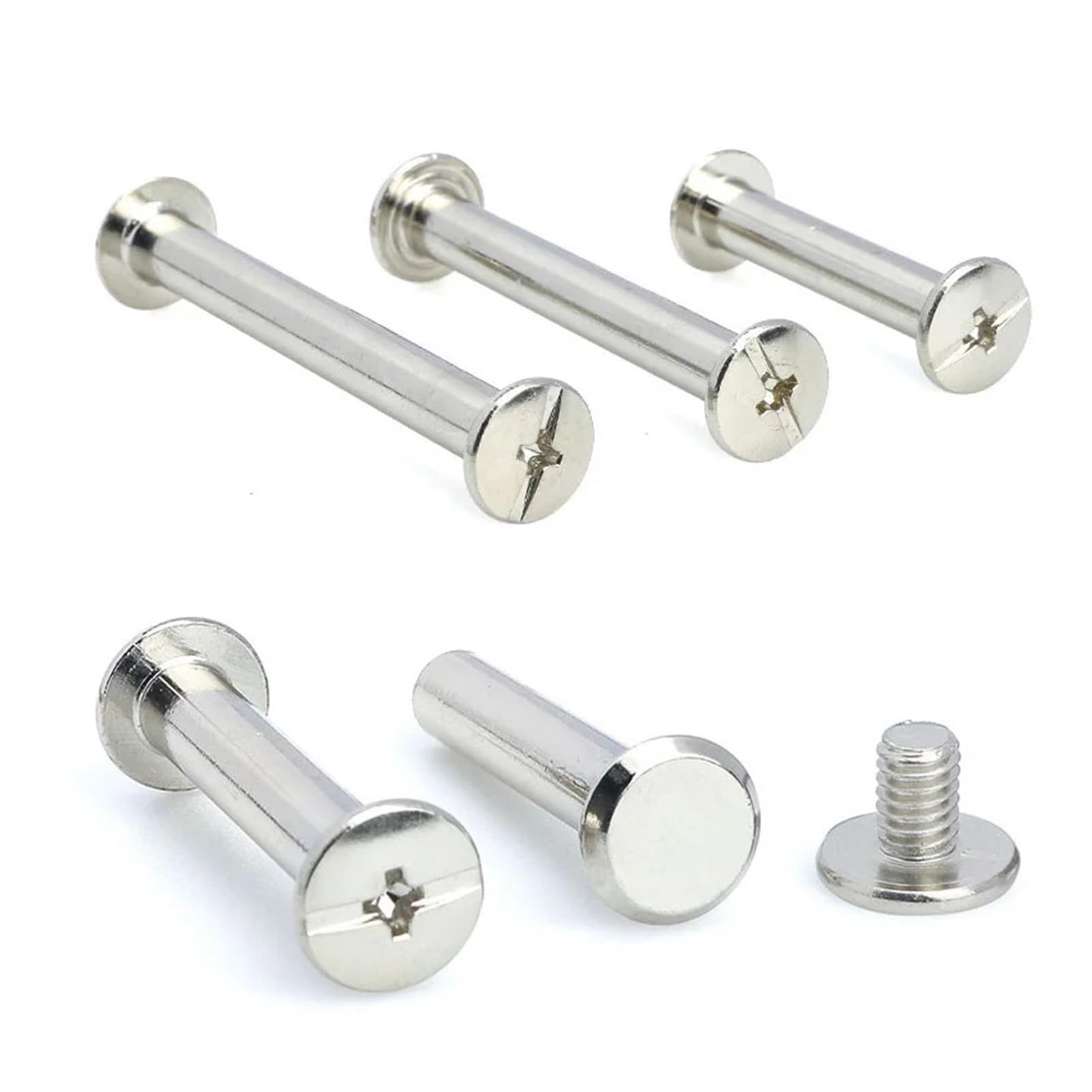 DHAEY 10 Sets D4 D5 Bag Belt Photo Scrapbook Album Book Post Binding Screw Screw Nail Rivet Bolt 304 Stainless Steel(35mm,D4(M3) 10 sets)