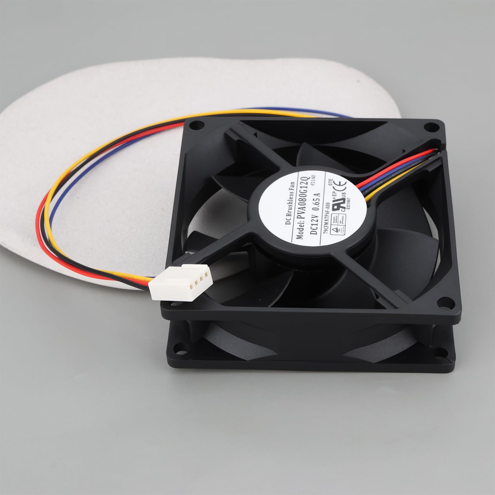 ECSiNG Ventola di raffreddamento PWM a 4 pin da 80 mm compatibile con PVA080G12Q 12V 0.65A 80 x 80 x 25 mm per desktop case server