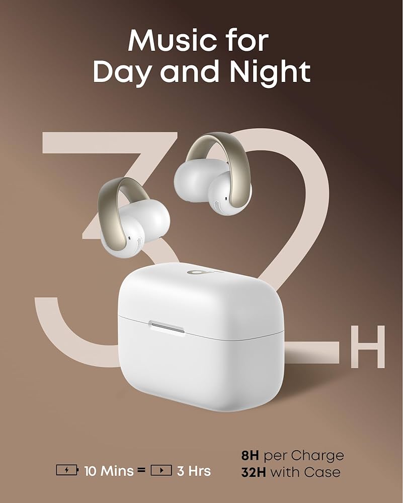 Anker Soundcore AeroClip ホワイト&ゴールド フルワイヤレスイヤホン