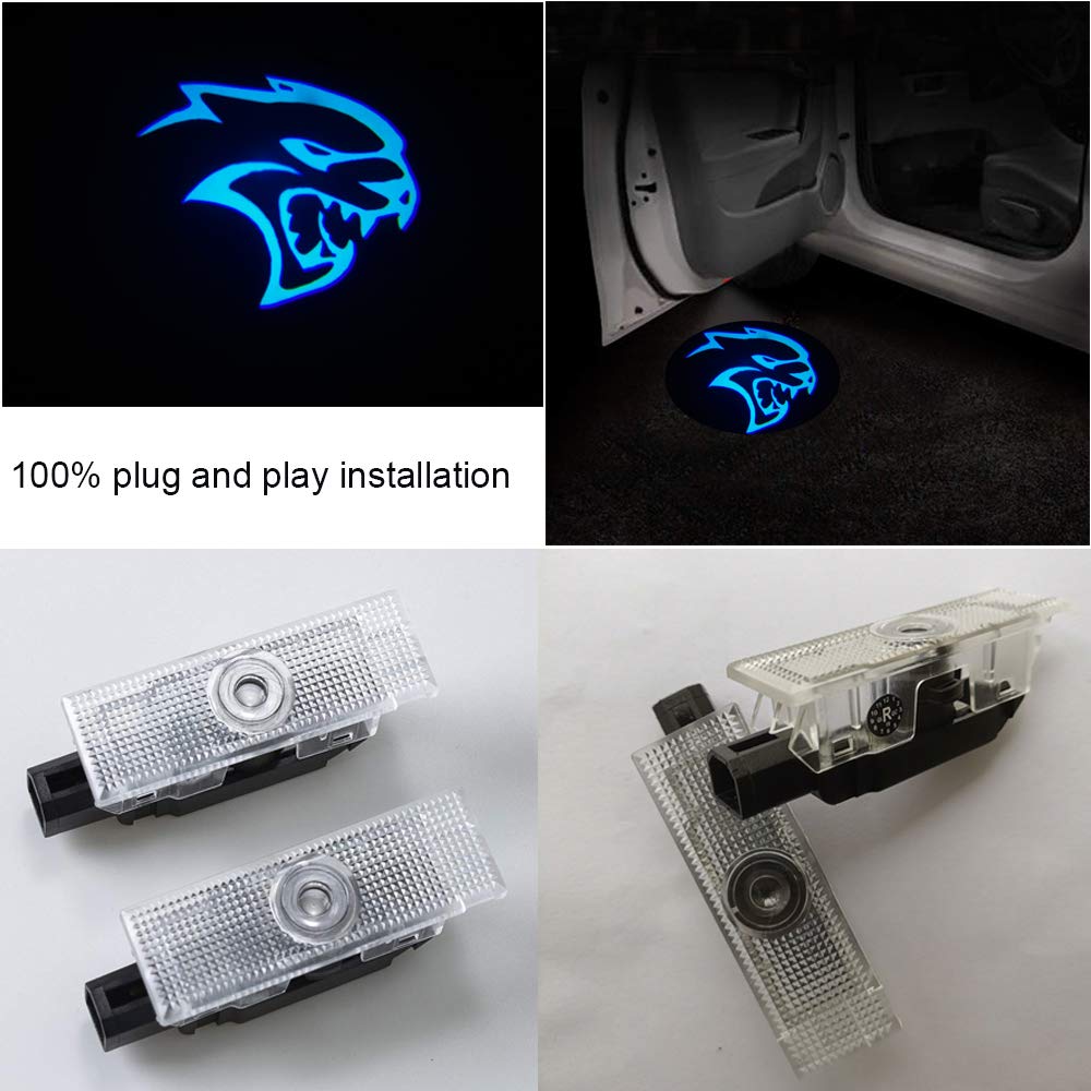 Buy 2x Car LED Puddle Projector Ghost Laser logo light For Dodge