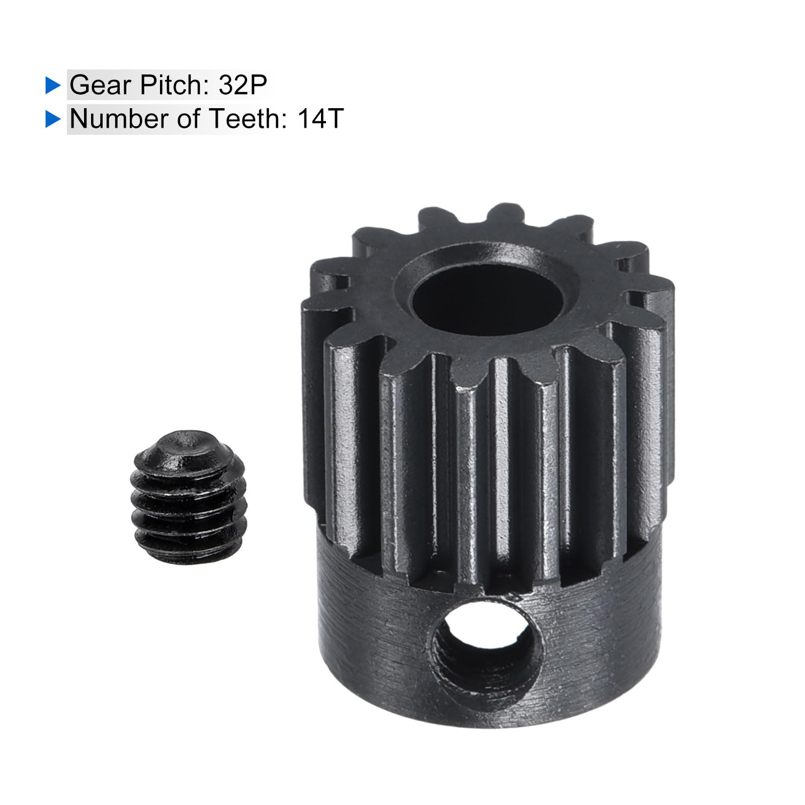 sourcing map RC 32P hartowane koło zębate 5 mm wał 14T koła zębate ze stali węglowej do drona RC Auto Boot