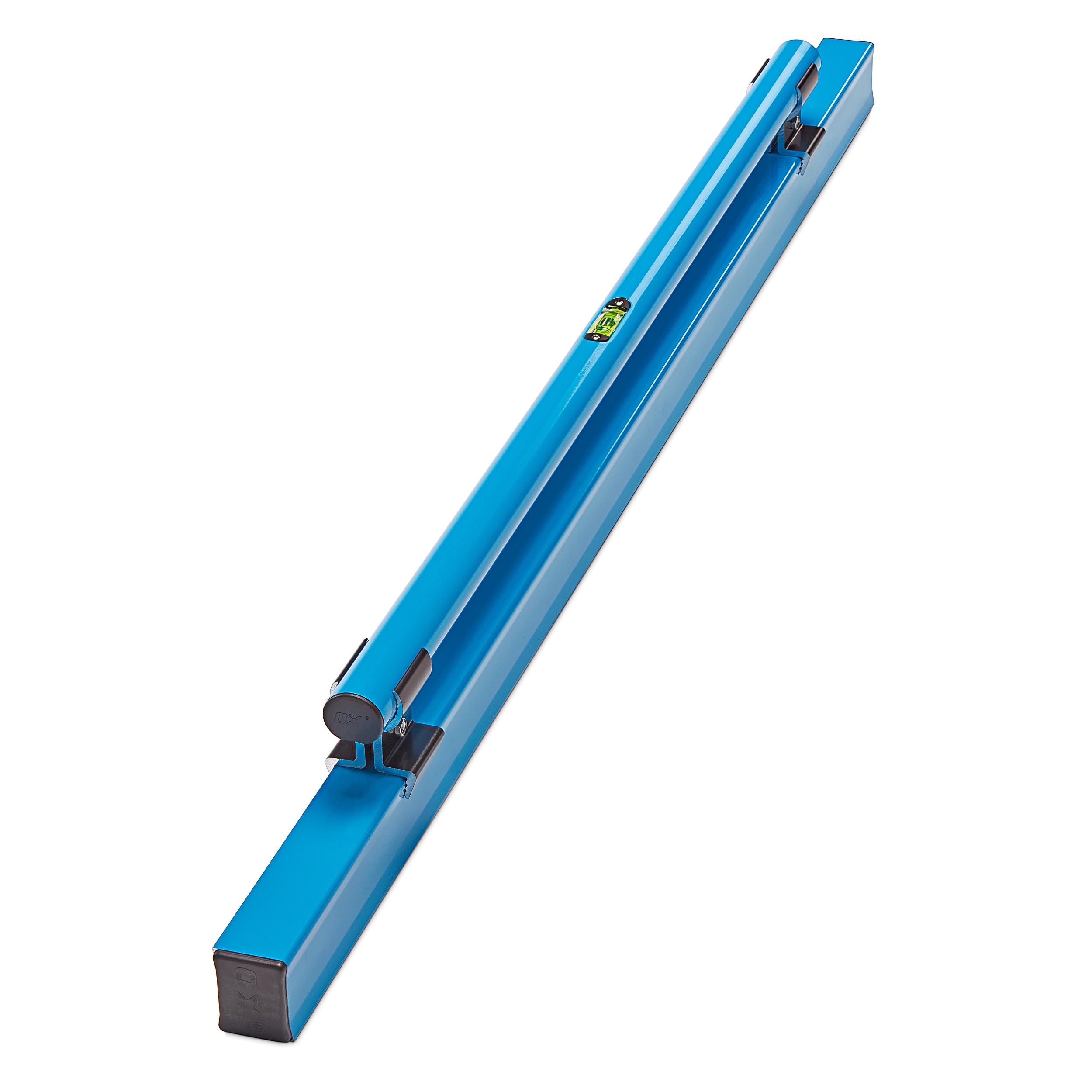 OX TOOLS Pro Series P021312 - Regla de hormigón de 48 pulgadas con vial de nivelación, aleación estructural resistente, mango ergonómico, ligero y reversible, barras de soporte de resistencia interna,