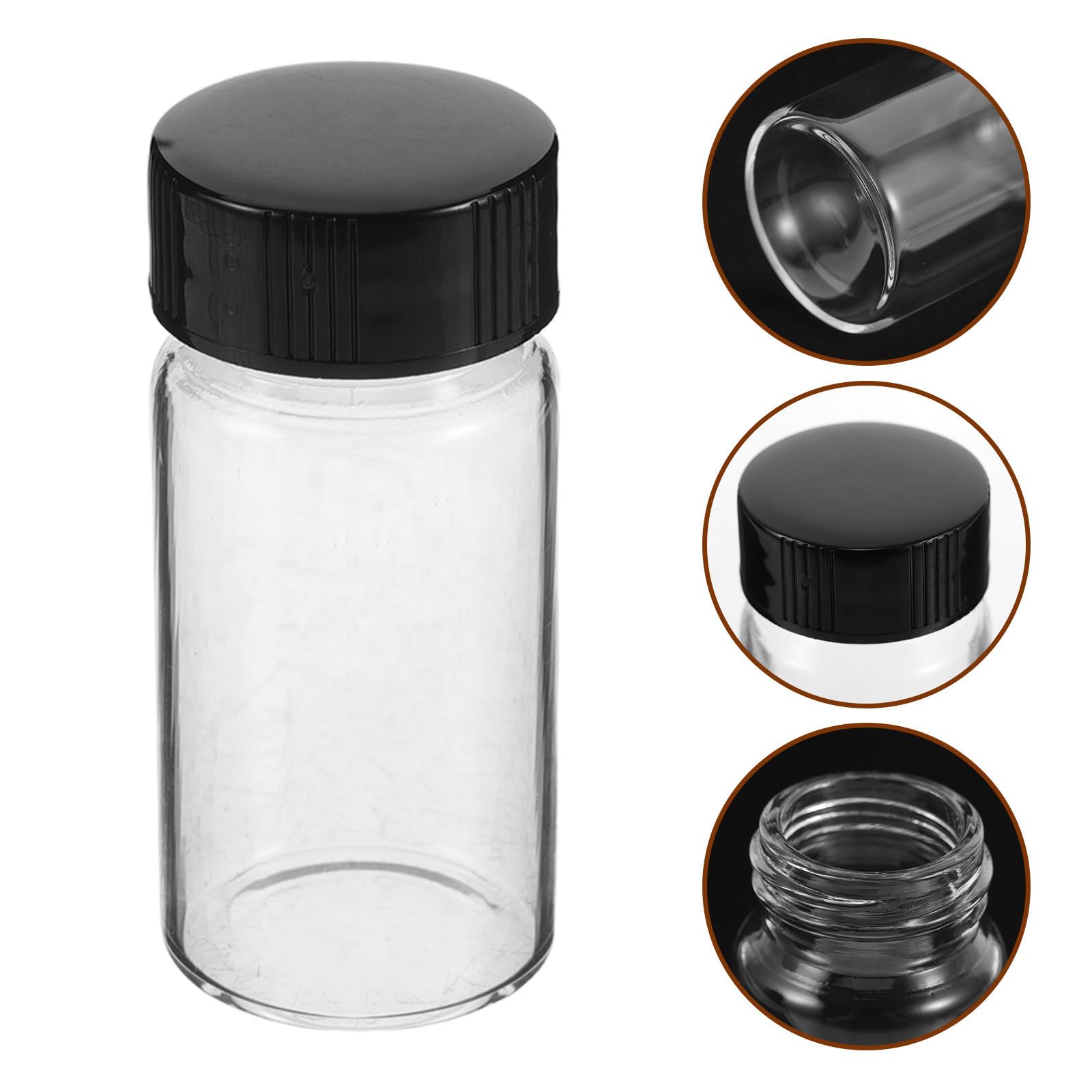 VOSAREA 100 Pezzi Mini Bottiglie di Vetro Trasparente 20ml Tappi a Vite | Contenitori in Vetro e Pp, Alta Trasparenza, Facili da Portare, per Viaggio ed Esperimenti