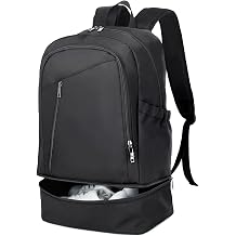 seyfocnia Large Gym Backpack for Men,Waterproof Travel Backpack With Shoe Compartment Lightweight Sports Gym Bag Casual Daypack, Black