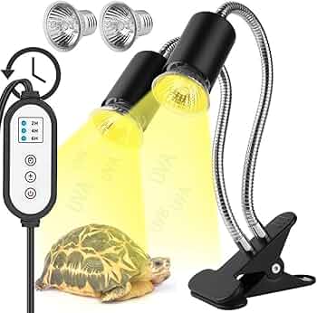 爬虫類 トカゲ カメ UV LED 照明 紫外線 ライト バスキングセット Amazon | 爬虫類ライト バスキングライト 双頭紫外線ライト