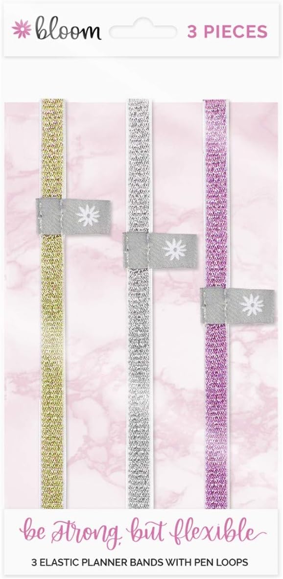 bloom daily planners Elastic Planner Bands with Pen Holder Loop Set