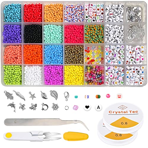 MELODYING 7500 Piezas Cuentas de Colores, 3mm Mini Cuentas y Abalorios Cristal, el kit abalorios para DIY Pulseras Collares Bisutería Making (15 Colores) Cover