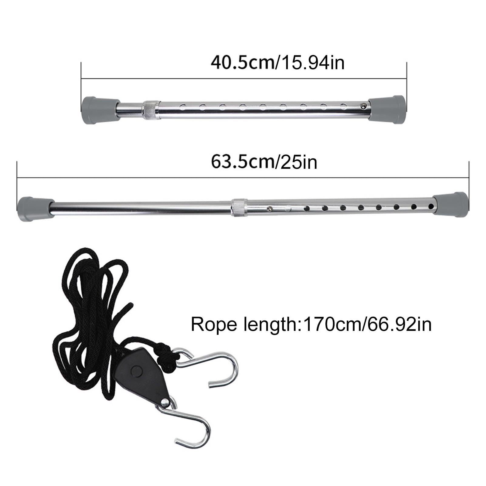 Asta di supporto per cofano auto Ghjkldha, regolabile, multicolore, 40,5-63,5 cm