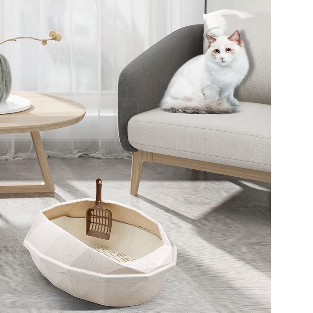 Lettiera per Gatti Semplice Gatto Lettiera Semi-Chiuso Aperto Gatto Gatto Gatto Cat vasty Grande Gatto lettiera Scatola Cat fornisce Struttura separata Toilette per Gatti (Color : A)