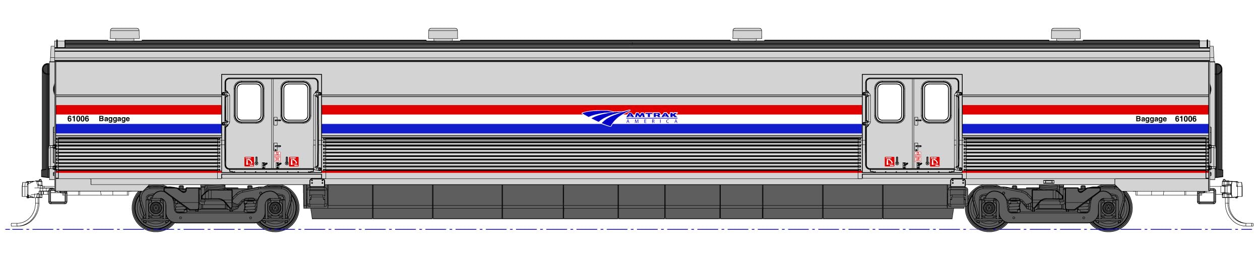 Kato USA, Inc. HO Amtrak Viewliner II Baggage Car Phase III #61050