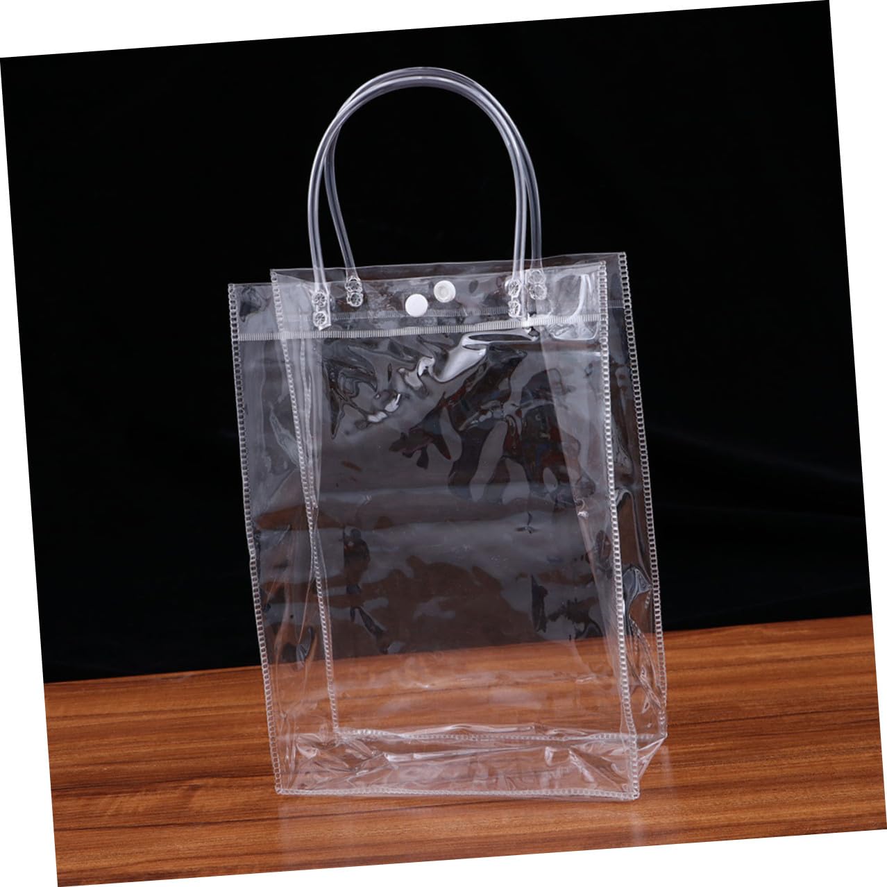 TOGEVAL 24 piezas Bolsas de Plástico Transparentes Reutilizables con Asas Mediano Pack de Unidades para Regalos y Fiestas Resistentes y Fáciles de Usar