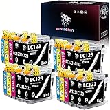 Contenido del paquete: 8 x LC123BK (negro), 4 x LC123C (cian), 4 x LC123M (magenta), 4 x LC123Y (amarillo) (20 unidades LC 123 LC123 LC123 LC123XL cartuchos de tinta)