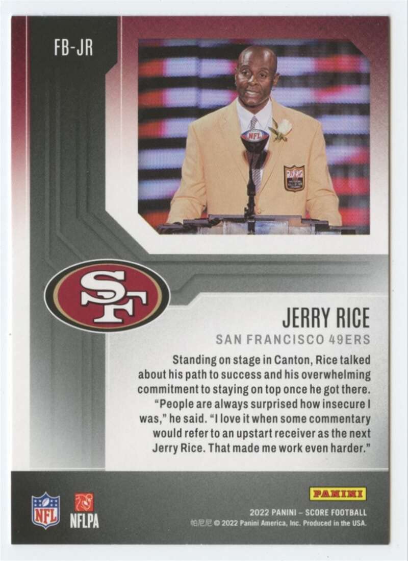 Amazon.com: 2022 Score First Ballot Football #2 Jerry Rice San