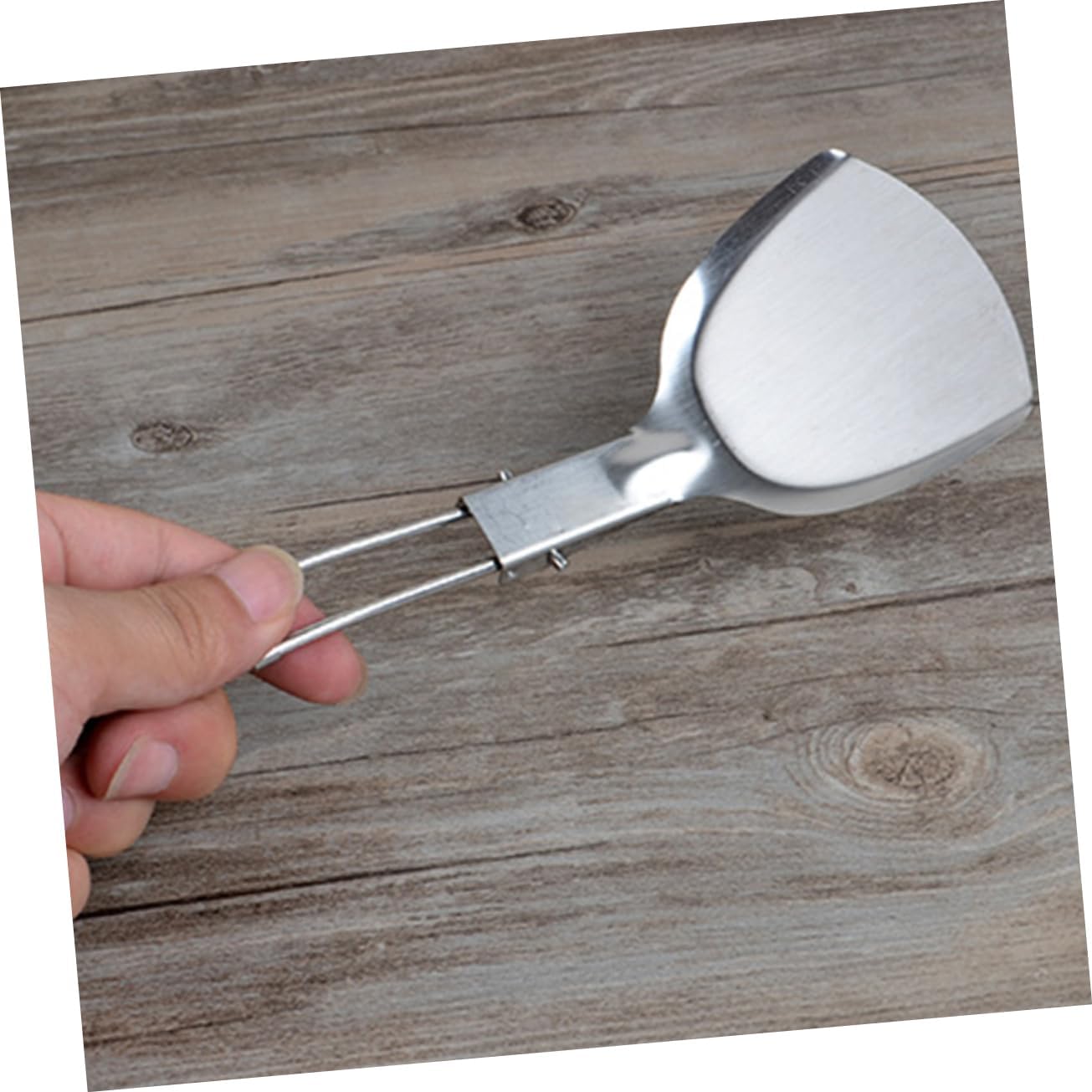 PRETYZOOM Foldable Stainless Steel Cooking Spatula Camping Kitchen Utensil for BBQ and Picnic Portable Griddle Shovel Cooking Tool for Outdoor and Travel