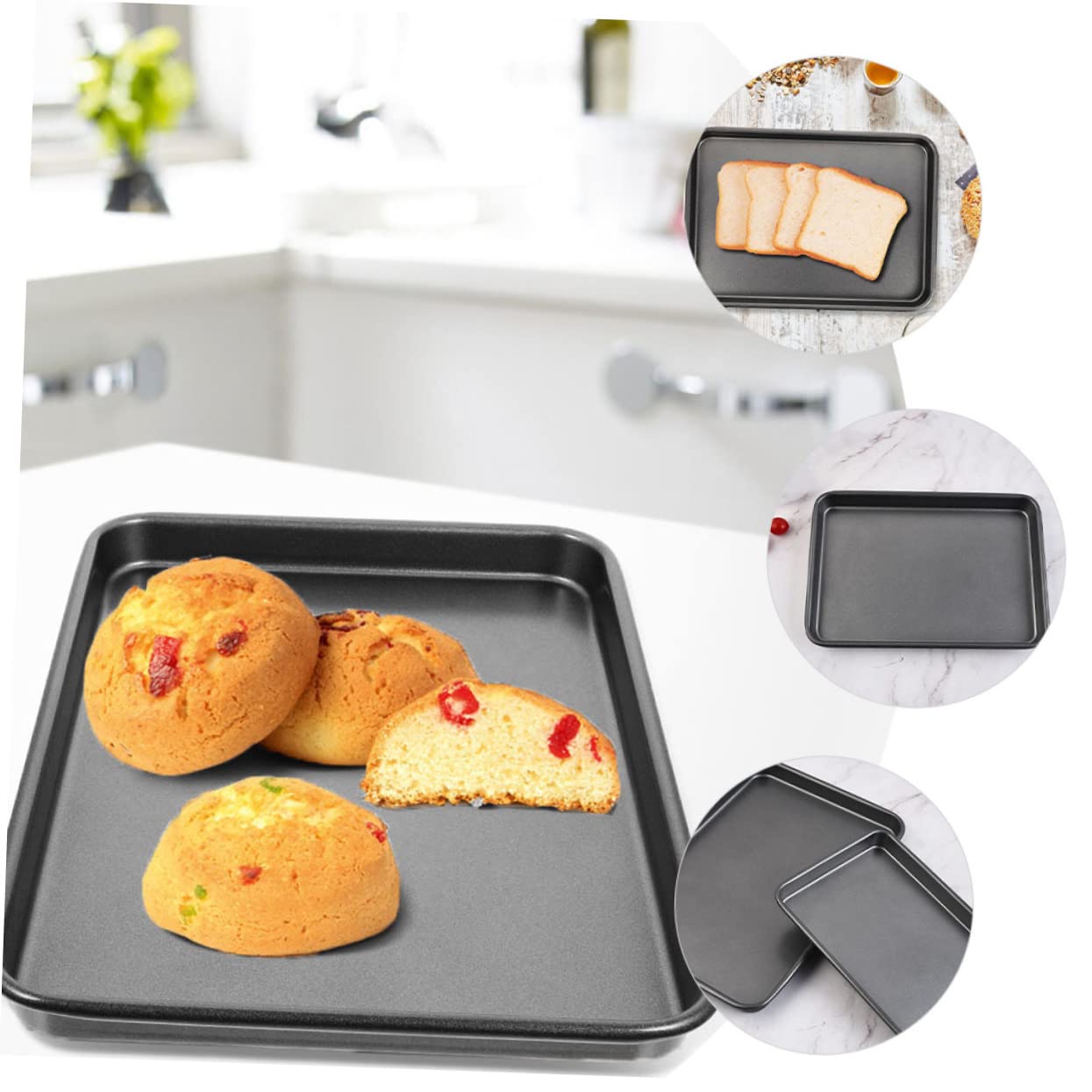 2pièces Plaque de Cuisson Rectangulaire Plaque de Cuisson Ménager Multifonction Ustensile de Cuisine
