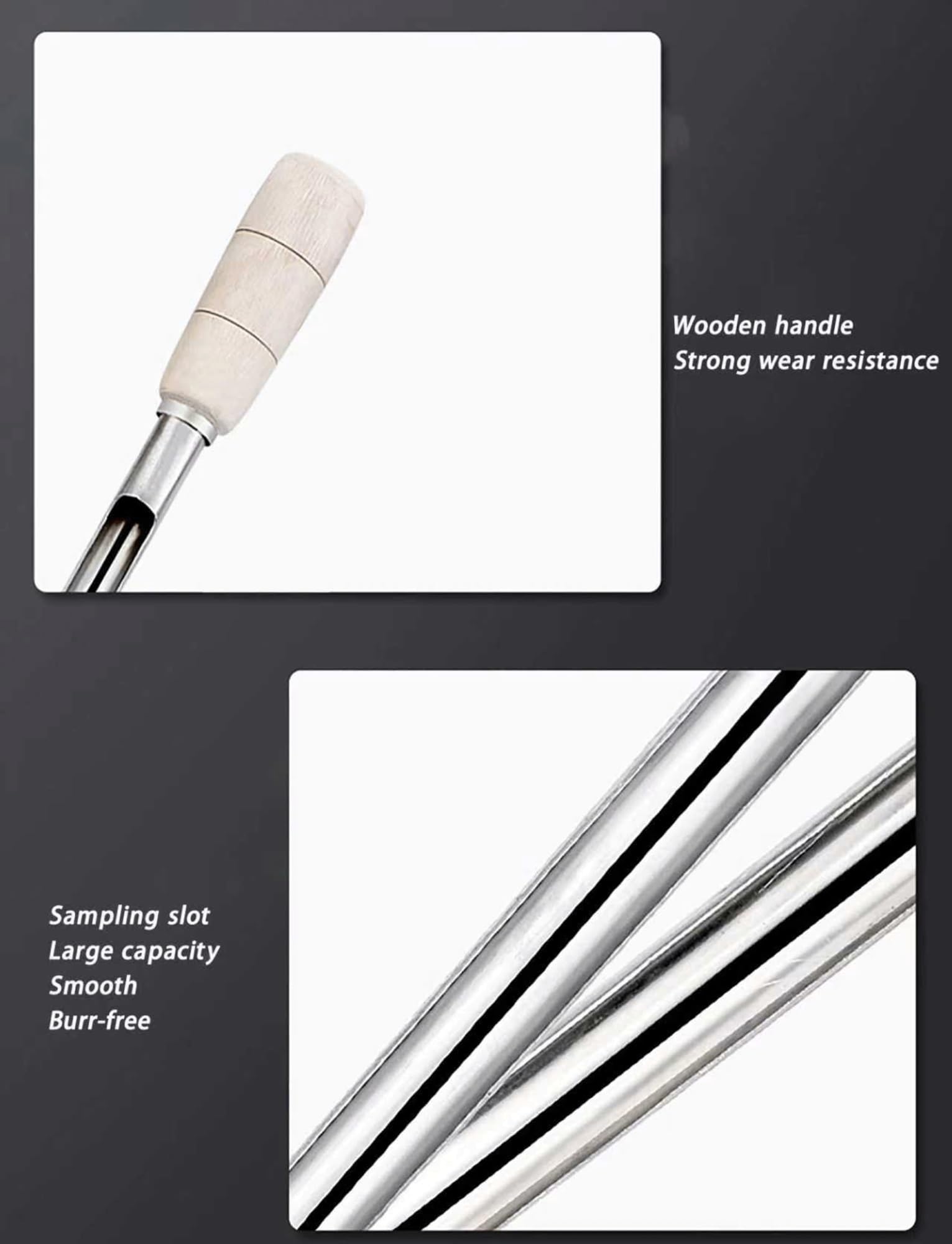Sonda campionatrice per cereali in acciaio inox, 10 mm (35 cm), campionatore per uso esterno, ideale per test di mais e grano, durevole e facile da usare