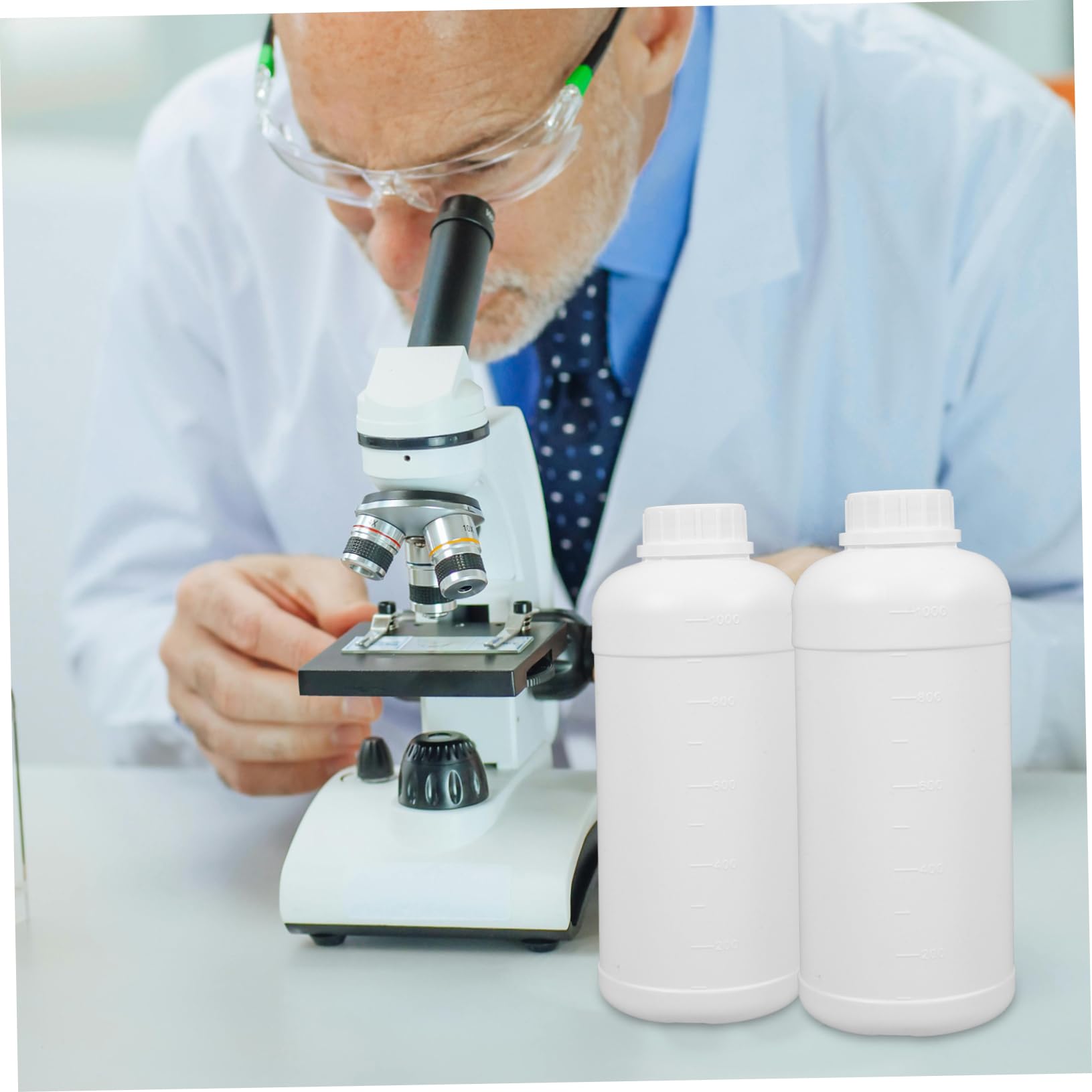 Amosfun 3 Sätze Vorratsflaschen Rostfrei Groß Probenahme Labor Wiederverwendbare Flaschen Chemikalienflaschen Leere Flaschen Leere Reagenzflaschen Hdpe White 3 Stück * 3