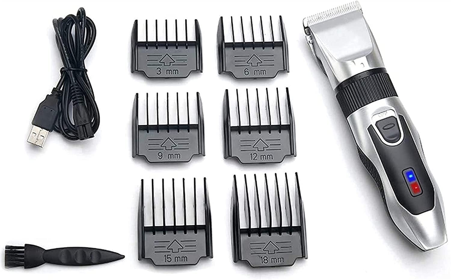 LIIAV Cortapelos Profesional Recargable inalámbrico for Perros, Gatos, Caballos, cortapelos Profesional for Mascotas con guías de Peine for Perros, Gatos, Caballos y Otros Animales domésticos, Kit de