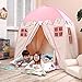Love Tree Teepee Tent for Kids Play Tent Children Fort Canvas Canopy for Indoor Outdoor with Carry Bag Portable Playhouse in Pink for Girls