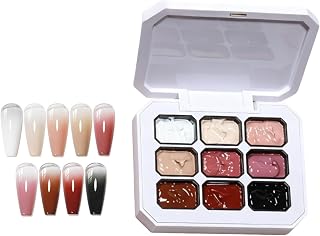 Nail Patting Gel, 9 Color Gradient Gel Nail Palette, High Pigment Gels | 15ml Set, Long-Lasting High Pigment Formula, for Women Girls Beginners Manicure Home Studio Travel Wedding Holiday Date