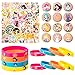 Kit de bracelets 74p Pretty Guardian Party Supplies Décoration de fête d'anniversaire avec 12 bracelets en caoutchouc, 12 épingles, autocollant pour bouteille d'eau et téléphone, cadeaux pour filles
