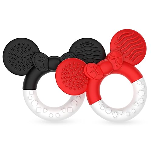 2 paquetes de juguetes de dentición para bebés de 3 a 6 a 12 meses, sin BPA, suave y de silicona, alivio de la dentición para bebés, juguetes