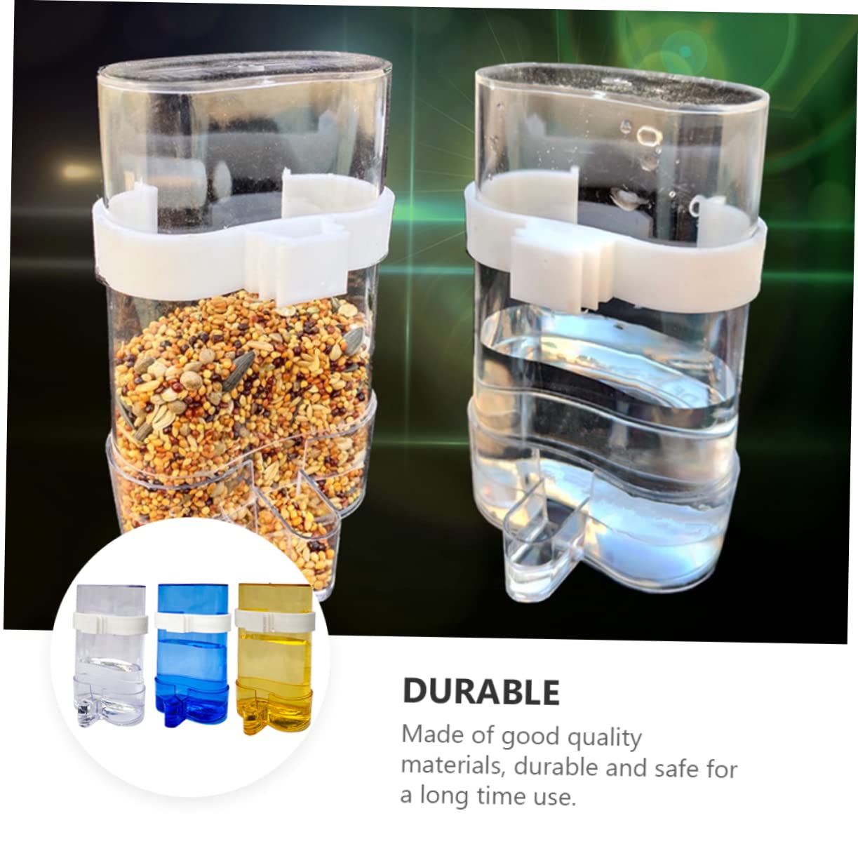 GANAZONO Distributeur Automatique d'eau pour Perroquet Distributeur de Nourriture, Abreuvoir Hygiénique pour Oiseaux, en Plastique, 12 Pièces