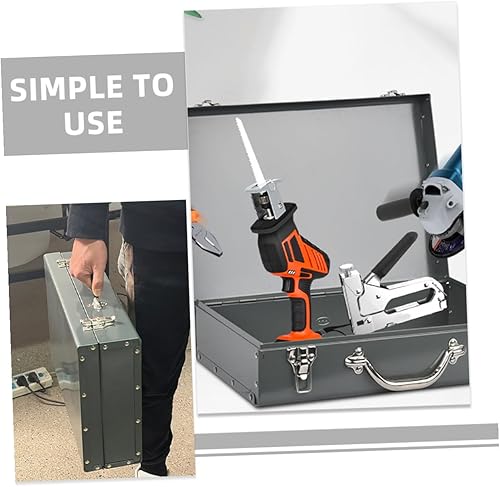 Miniatura 2 de Caja organizadora de herramientas de metal grueso, caja de herramientas pequeña portátil con asa, almacenamiento ligero para manualidades,