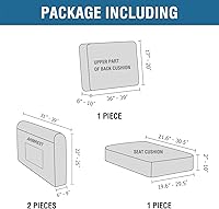 Vista 222 de H.VERSAILTEX Multi-Pieces Sofa Covers Stretch Couch Covers Form Fitted Seats and Back Cushions Covers