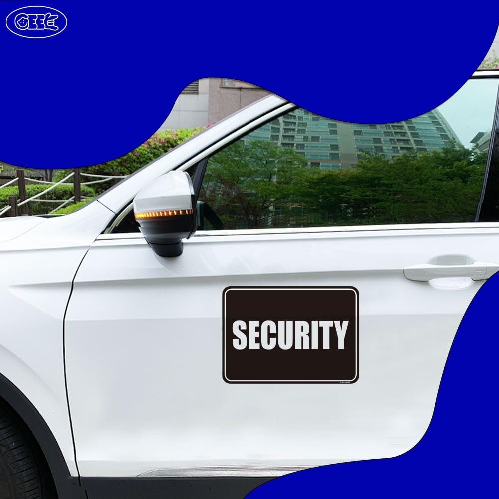 GEEKBEAR Security Sign Magnet (2 Pack) - Reflective, Durable & Eye-Catching Design for Professional Patrol Vehicles - 11.7 x 8.2 in
