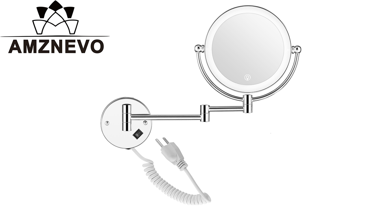 Amazon.com : AMZNEVO Wall Mounted Lighted Makeup Mirror, 8 Inch