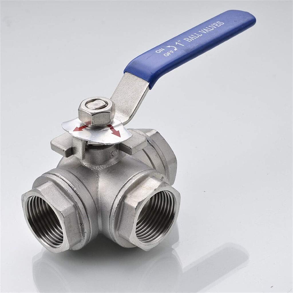 Valvola a sfera a doppia unione, valvola deviatrice a 3 vie, valvola a sfera, separatore di tubi flessibili, valvola a sfera con interruttore da 1/2" in acciaio inossidabile, valvola a sfera for acqua