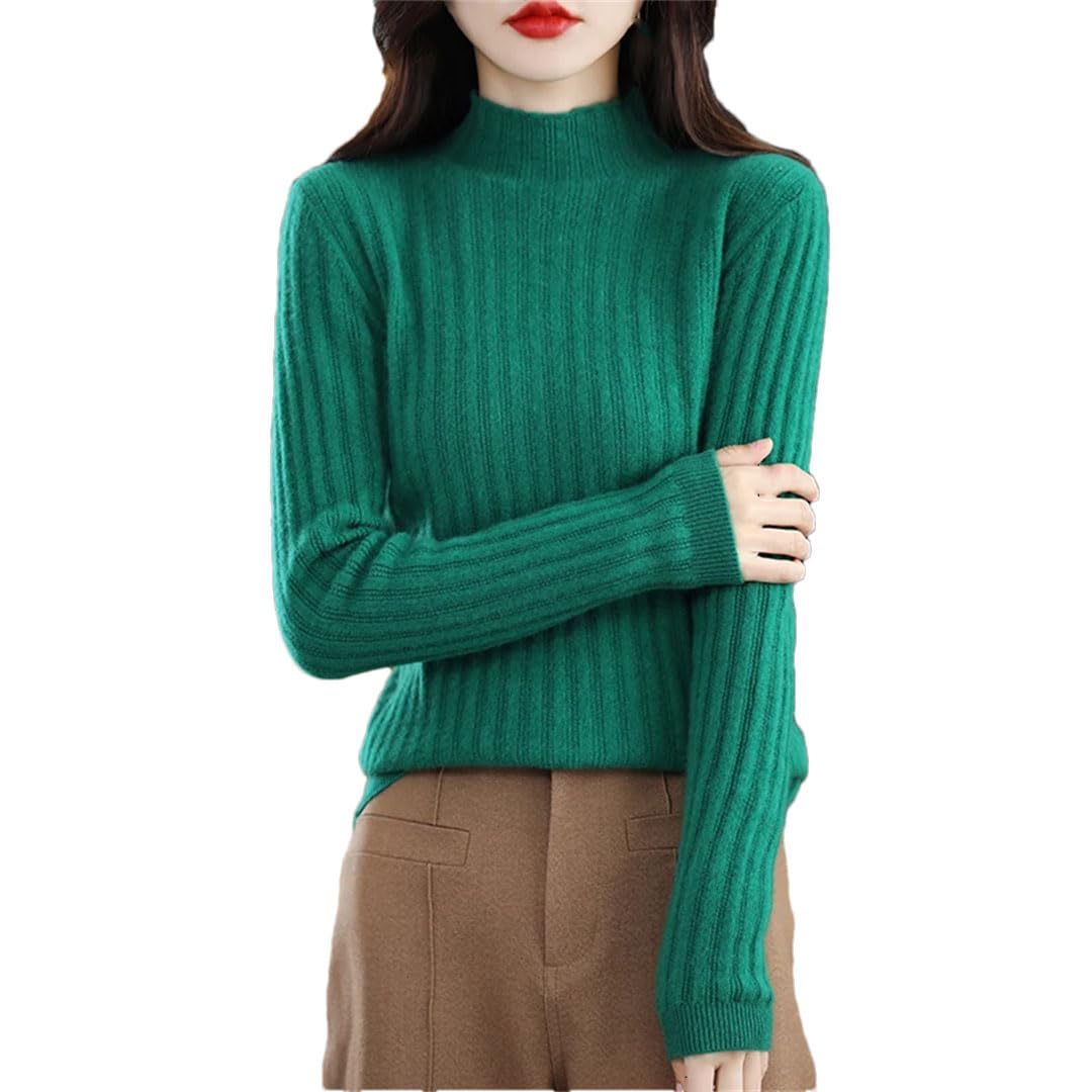 Maglione da donna a collo alto in lana lavorato a maglia
