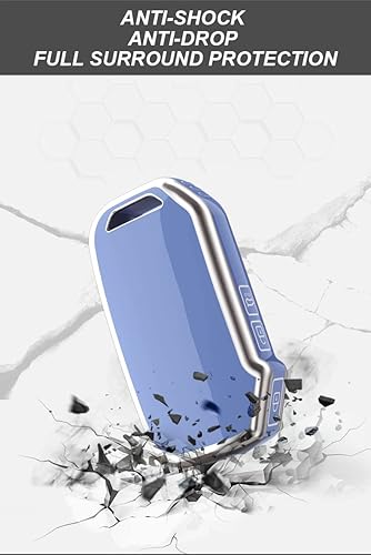Miniatura 6 de ontto Key Fob Holder Fit for Kia 3-Button TPU Key Jacket for Telluride Forte NIRO Ceed Grey-Blue