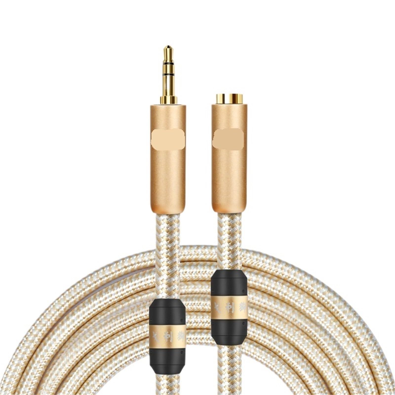Mini Jack 3,5 mm do 3,5 mm, przedłużacz kabla audio, stereo do PC, słuchawek, słuchawek, samochodu, 3,5, męski na żeński, ekranowany kabel, czarny, 12 m