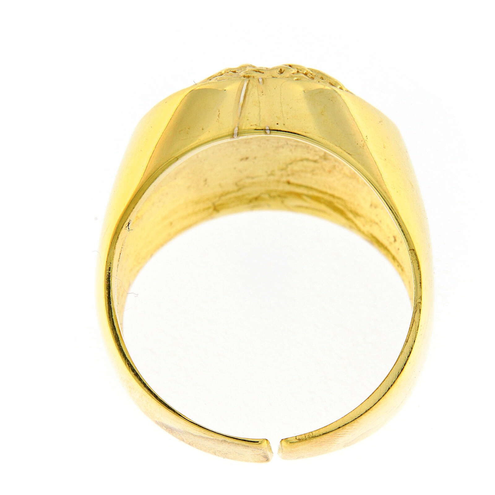 Anello per vescovi Argento 925 dorato Volto di Cristo