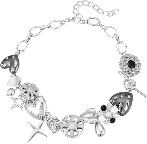 Gargantilla gruesa de corazón negro, gargantilla de estrella para mujer, estilo gótico Y2K, accesorios de joyería, disfraz vintage retro grueso