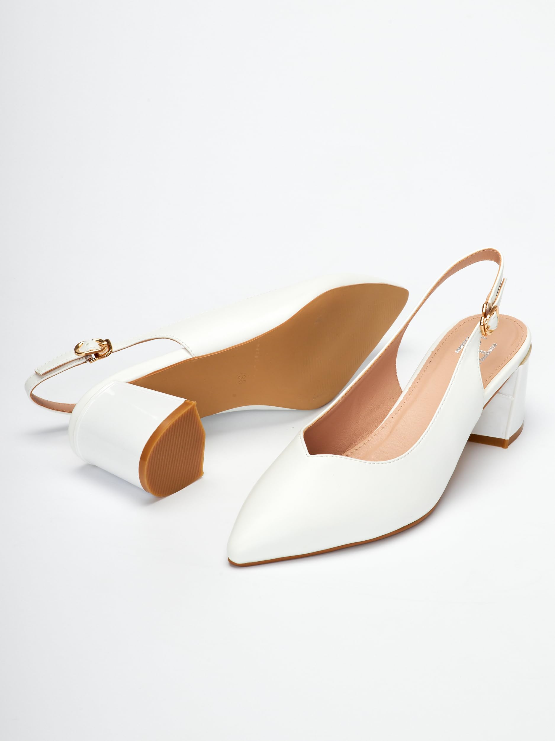 Damen Slingpumps 5.5 cm Blockabsatz Wildlederimitat Kunstleder Slingbacks Rückengurt Weiß Schwarz Rot Beige Nude Taupe
