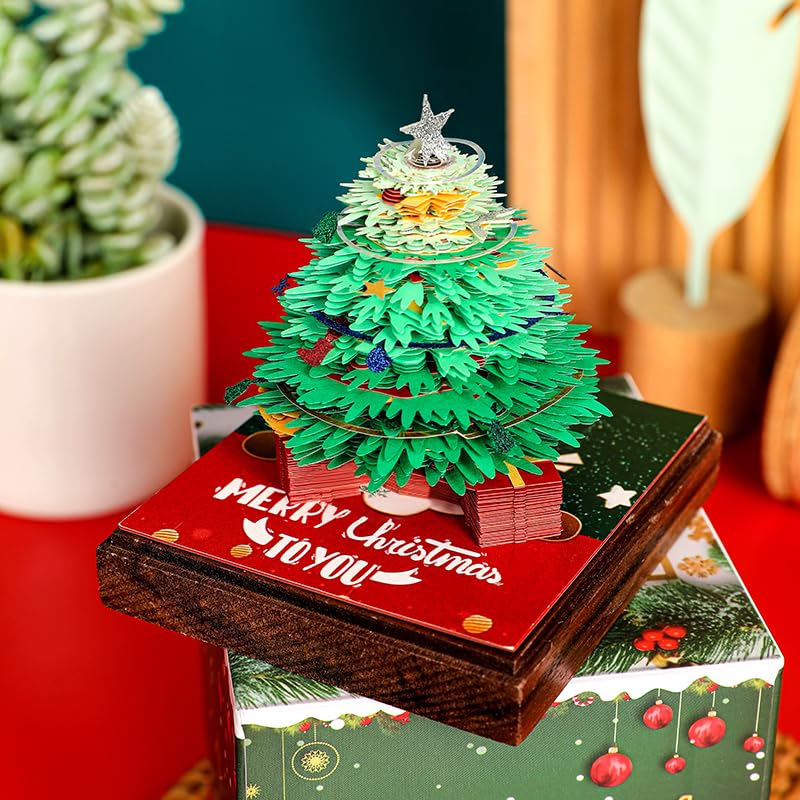 Notatnik 3D Choinka, papierowa rzeźba artystyczna, karteczki samoprzylepne 3D, wygodne karteczki pocztowe, choinka kawaii, kalendarz artystyczny, rzeźba, prezent świąteczny dla kolegi przyjaciela