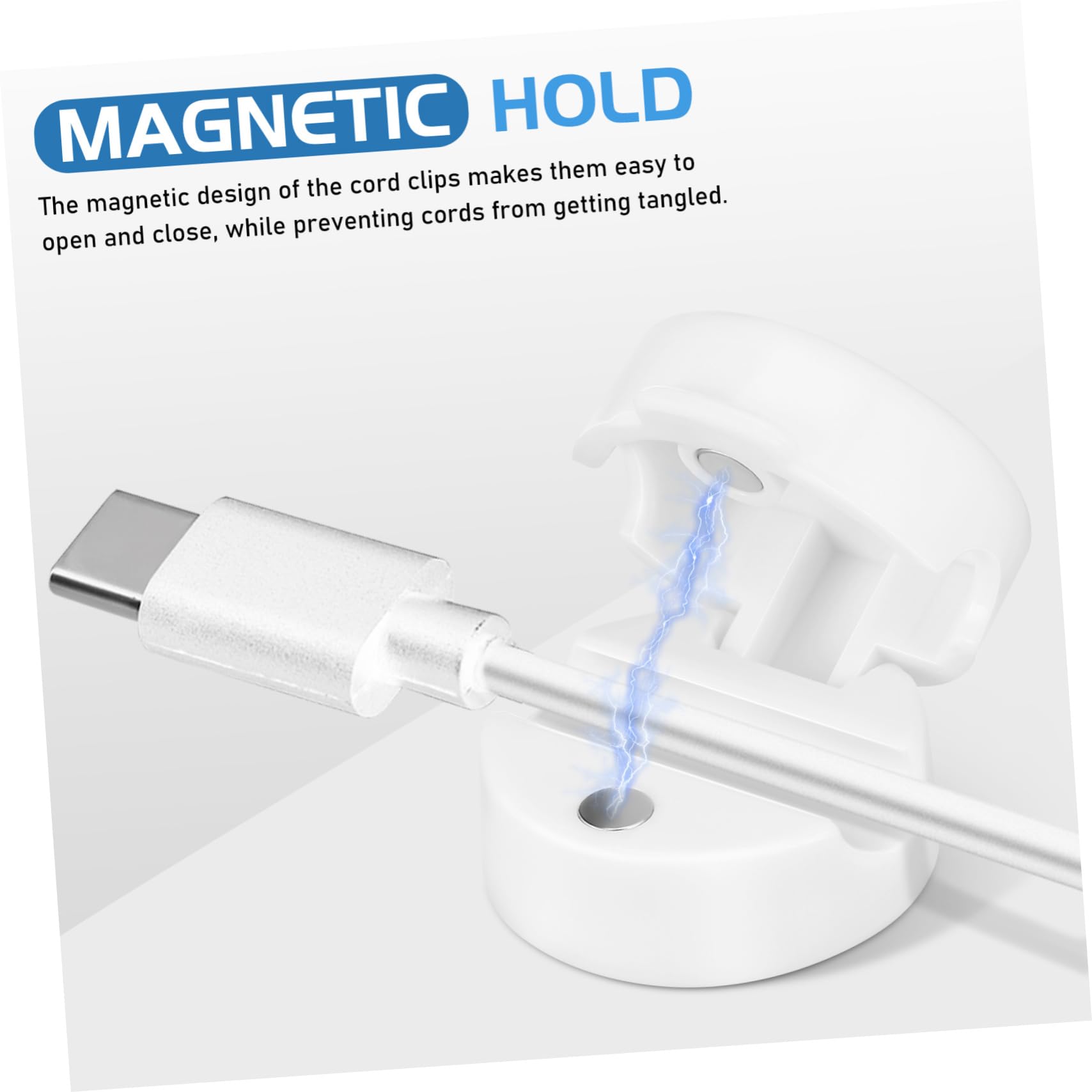 6pezzi Clip Magnetiche per Cavi Organizzatore per Cavi Adesivo Chiusura Magnetica per Auto Uffici Casa Fissaggio Sicuro Tenuta Magnetica Installazione Semplice Applicazione