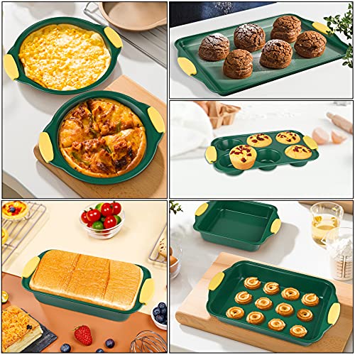 Luxury 10In1 Nonstick Carbon Steel Baking Cake Pan Cookie Sheet Molds Tray Set For Oven, Bpa Free Heat Resistant Bakeware Suppliers Tools Kit For Muffin Loaf Pizza Bread Cheesecake Cupcake Pie Utensil #TOP3