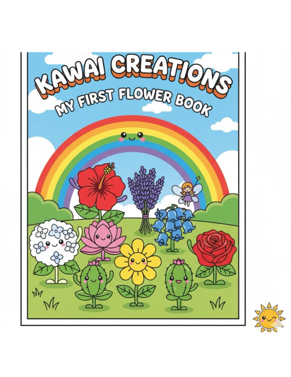 Kawaii Blooms: A Bilingual Flower Coloring Book for Kids with Fun Facts in English and Spanish