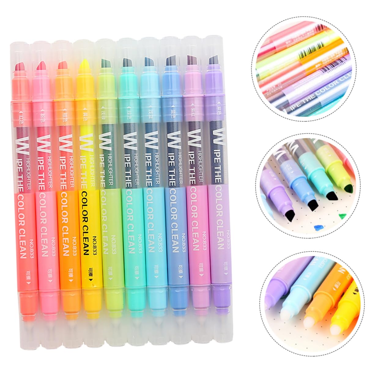 DOITOOL 3 Sätze Löschbarer Textmarker Löschbare Stifte Textmarker Stifte Büromaterial Bürozubehör Pastellfarbener Flüssiger Löschbare -marker Plastik 10 Stück * 3