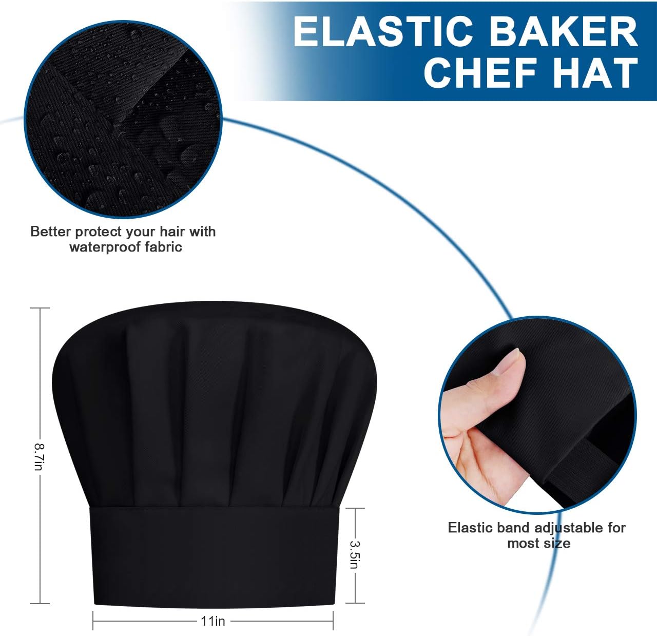 Syntus 2 Pack Apron Chef Hat Set, Adjustable bib Apron Chef Hat Women Men, Black: Clothing