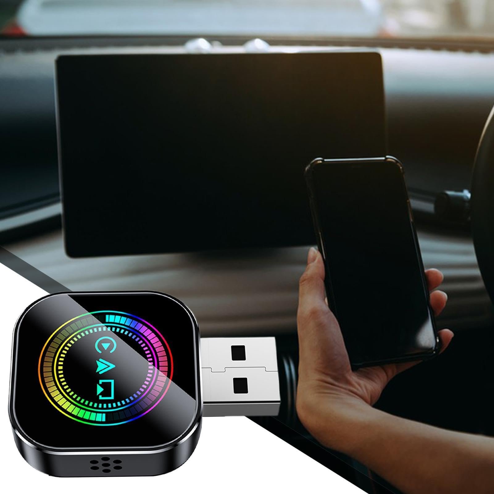 Adaptador Inalámbrico Para Coche Convertidor Plug And Play Sin Retraso | Adaptador Inalámbrico Para Espejar Pantalla Al Coche Para Viajes Diarios Trayectos Largos Conducción Urbana Navegación En