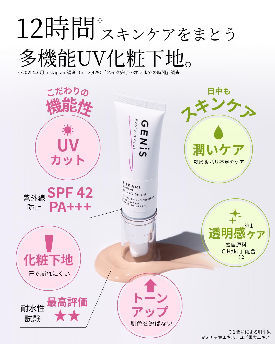 Amazon.co.jp: 【公式】GENiS (ジェニス) UV 化粧下地 SPF42+ PA+++ UV