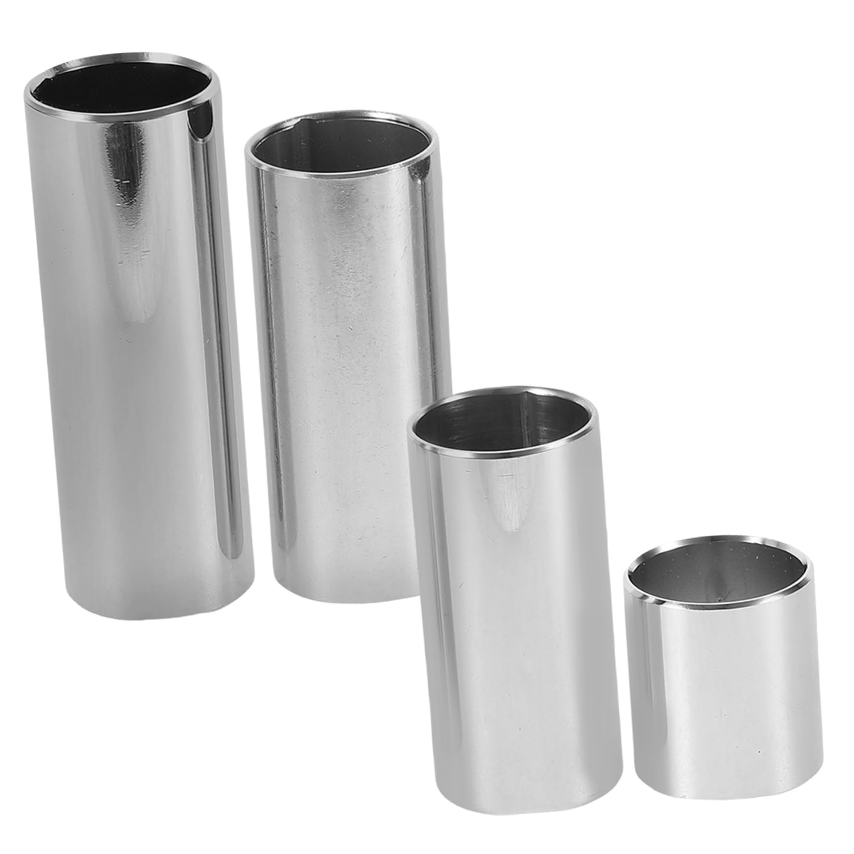 HANABASS 4pcs Guitar Slide Stainless Steel Slides for Acoustic Electric Bass Guitar Resistant Easy to Use Portable