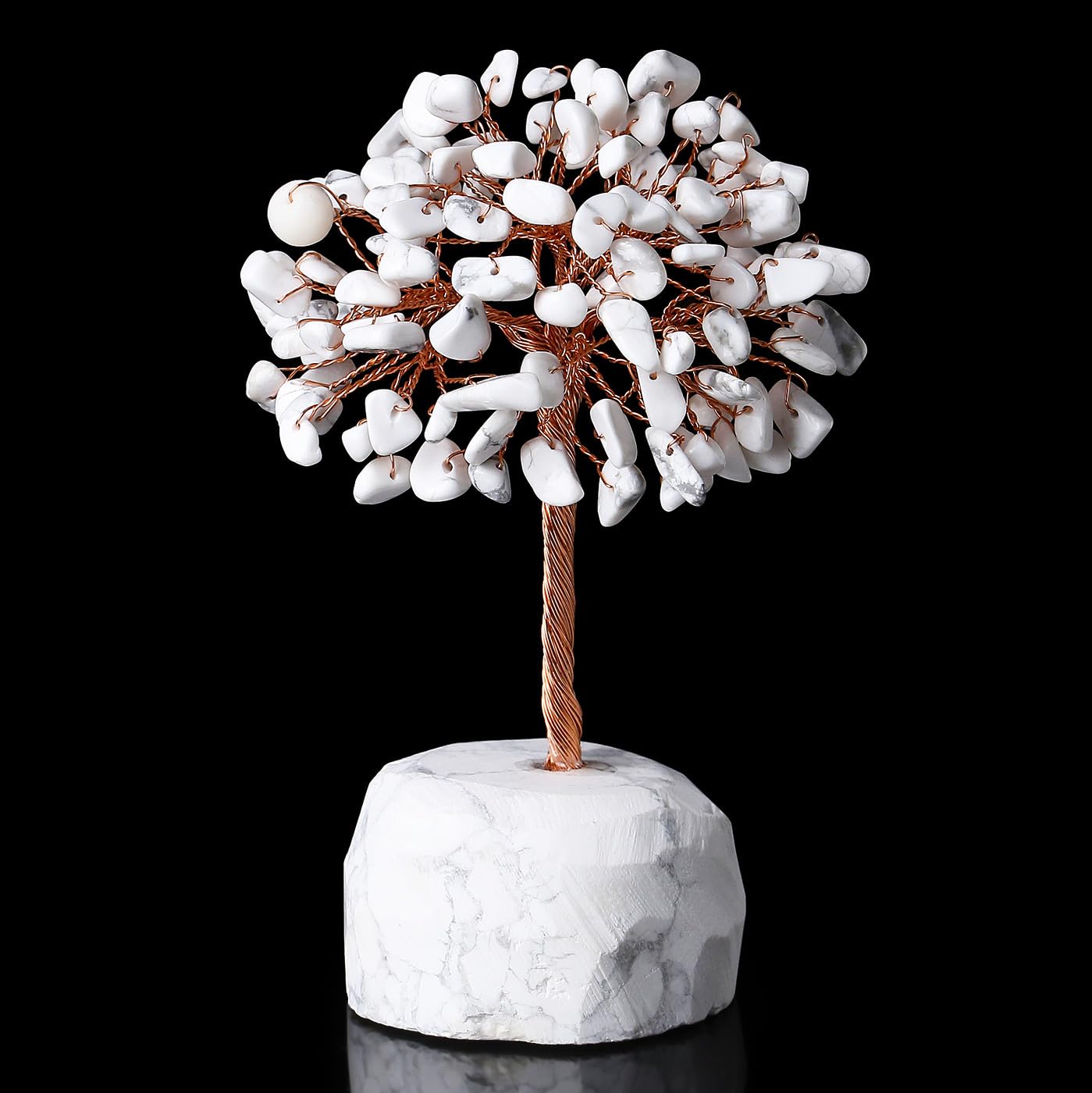 XIANNVXI Turquoise Tree Howlite Crystal Tree of Life Ornament Healing Crystal Gifts Gemstones Decor, L - White Turqouise
