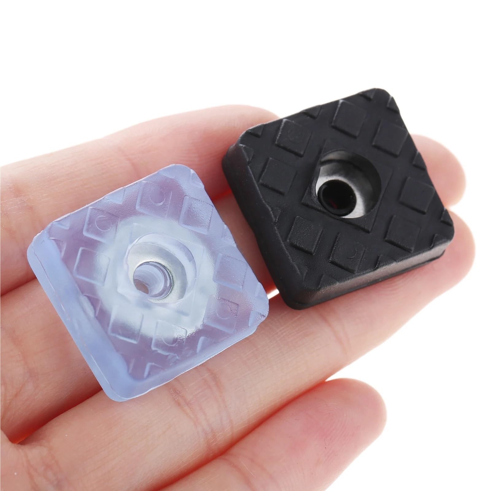 50Pcs Transparent/Black Non-slip Pads Chair Table Feet Leg Bottom Pads Cap Furniture Sofa Stool Foot Covers Floor Protector Pad(30x30mm Black)