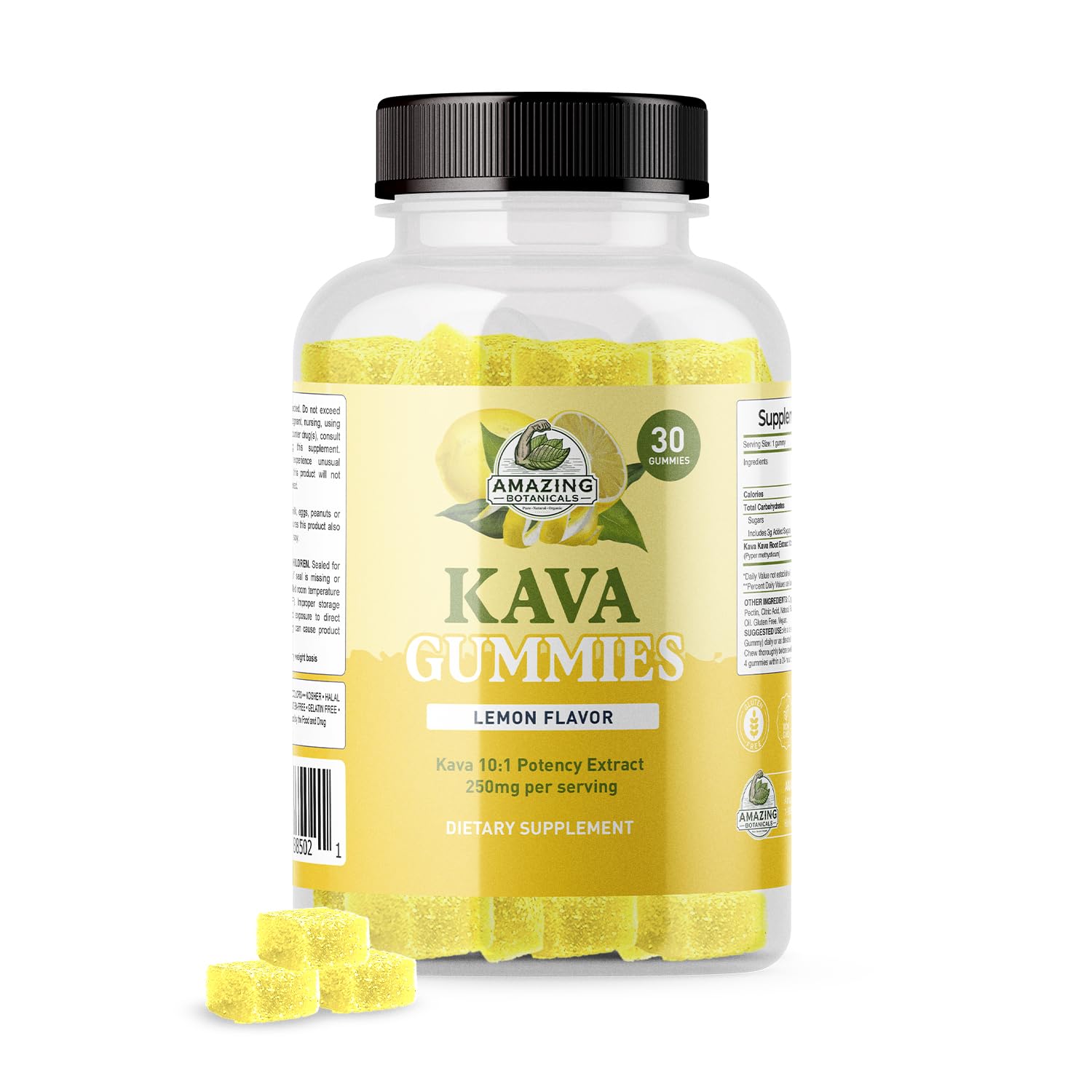 Amazon.com: Amazing Botanicals Zesty Lemon Kava Gummies - 250mg